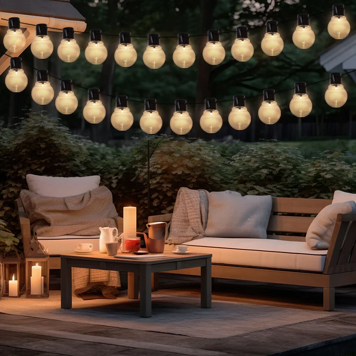 LED Solar Lichterkette, 24x Glühbirnen, L 660 cm – Bild 2