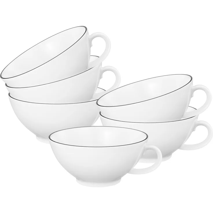 Seltmann Weiden Lido Black Line Teetasse 140 ml 6er Set
