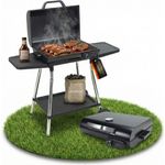 Sommertal BBQ928 2in1 Elektrogrill mit Deckel | Tischgrill & Standgrill elektrisch | Antihaft-Grillplatte + Grillrost | 2180W