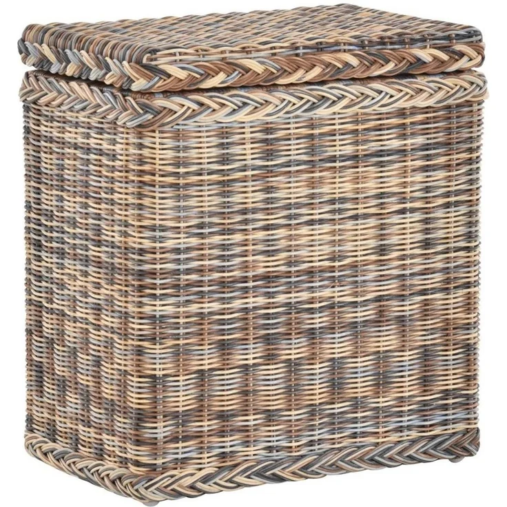 Krines Home Wäschekorb Rattan Wäschebox mit Deckel Wäschetruhe Wäschekorb Wäschesammler, mit Inlett Korb zur Aufbewahrung – Bild 5