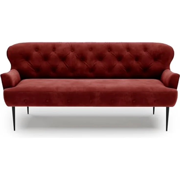 CAVADORE 3-Sitzer Küchensofa Amba, Trendige Sitzbank für Küche oder Esszimmer / 193 x 97 x 87 / Hochwertiges Mikrofaser: Rot – Bild 7