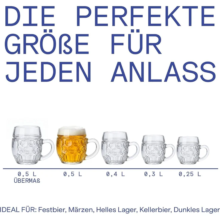 Stölzle Oberglas TÜBINGER Bierkrug 0,5 l (mit Schild) 6er Set – Bild 6