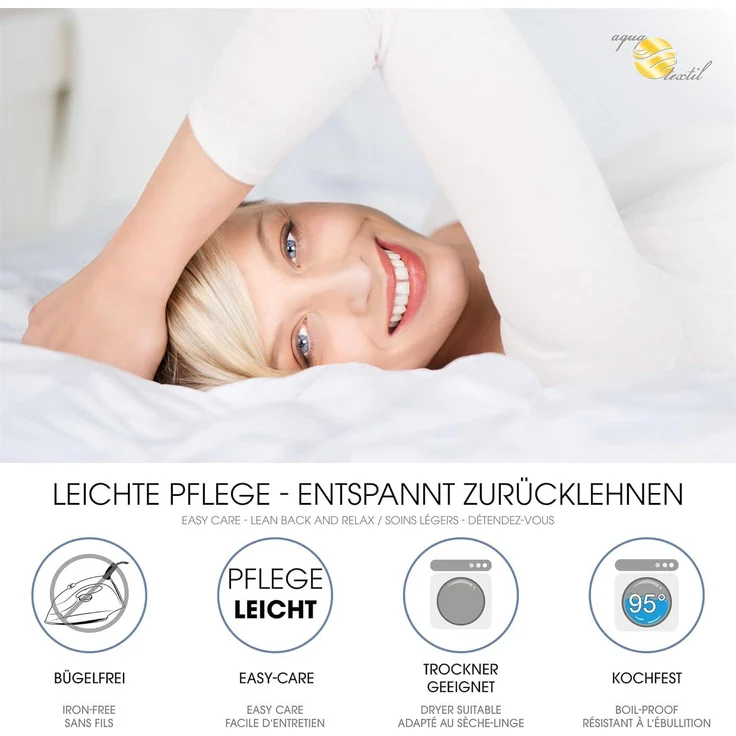 aqua-textil 4 Jahreszeiten Bettdecke 200x220 cm Decken zusammengeknöpft Winter 1350g Sommer 1000g klimaregulierend Oeko-TEX – Bild 4
