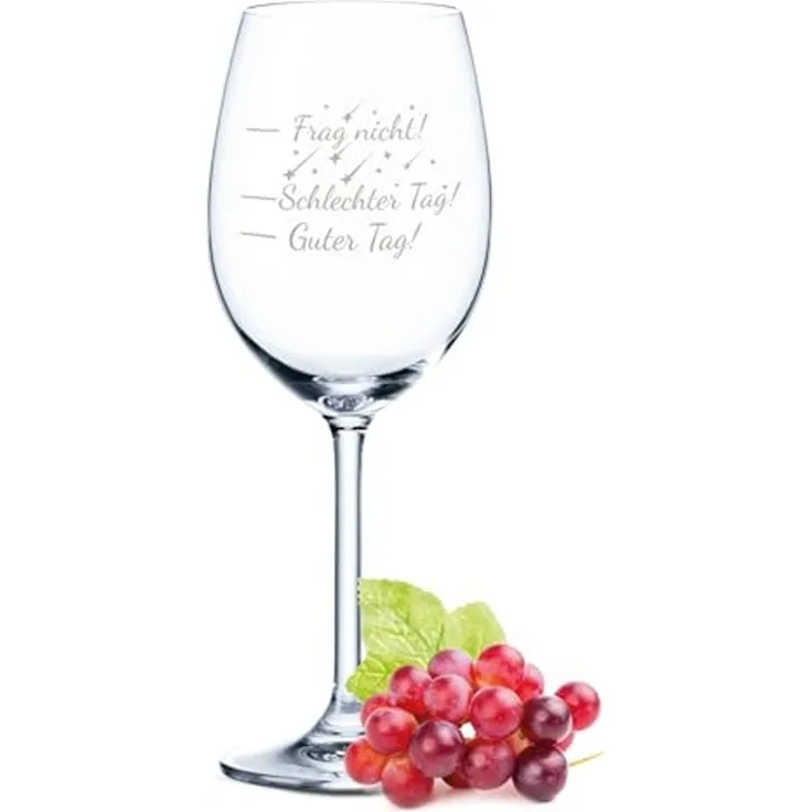 GRAVURZEILE Rotweinglas Leonardo Weinglas mit Gravur - Schlechter Tag, Guter Tag V2, Glas, graviertes Geschenk für Partner, Freunde & Familie