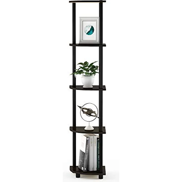 Furinno 5-Tier-Ecke Mehrzweck-Display Regale, Braun – Bild 7