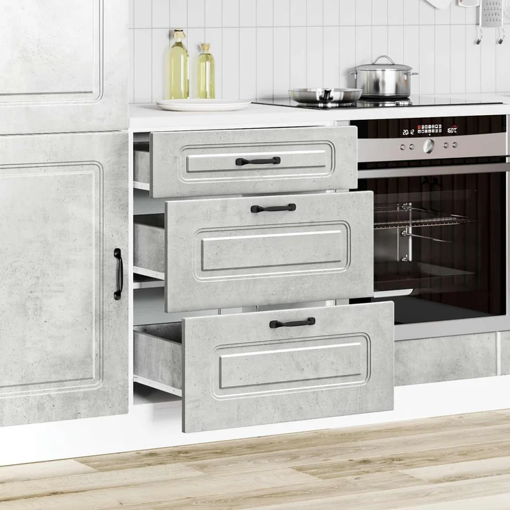 vidaXL Küchenunterschrank Kalmar Betongrau Holzwerkstoff 854283 – Bild 4