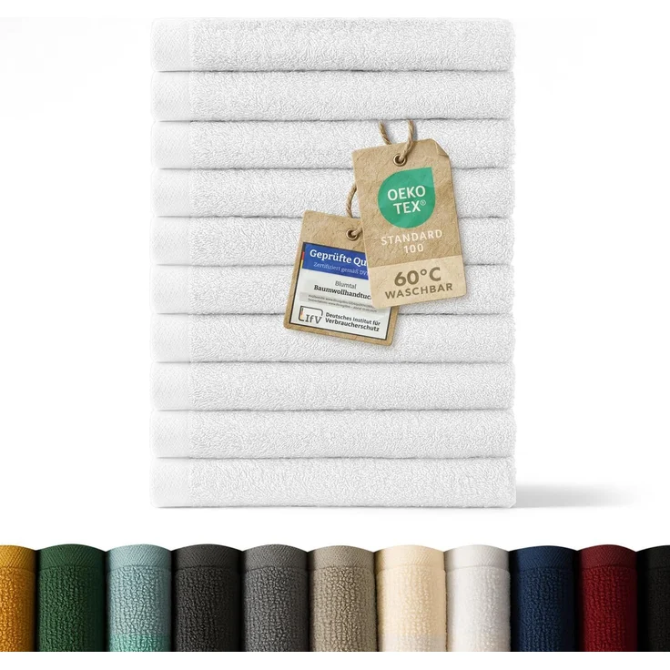 Blumtal Gästehandtücher 30x30cm - weich und saugstark, Frottee (12-St), 12er und 24er Set, 100% Baumwolle – Bild 1