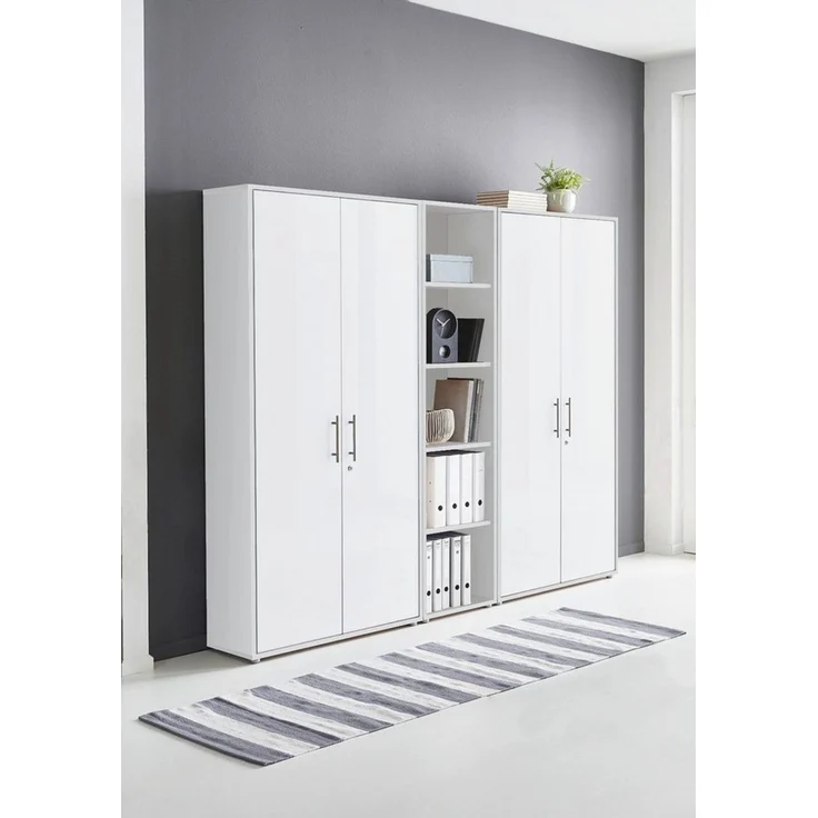 BMG Möbel Aktenschrank Büromöbel Office Edition 10 (Aktenschrank Regal Set, besteht aus 2x Aktenschrank und 1x Regal) mit viel Stauraum, abschließbar – Bild 2