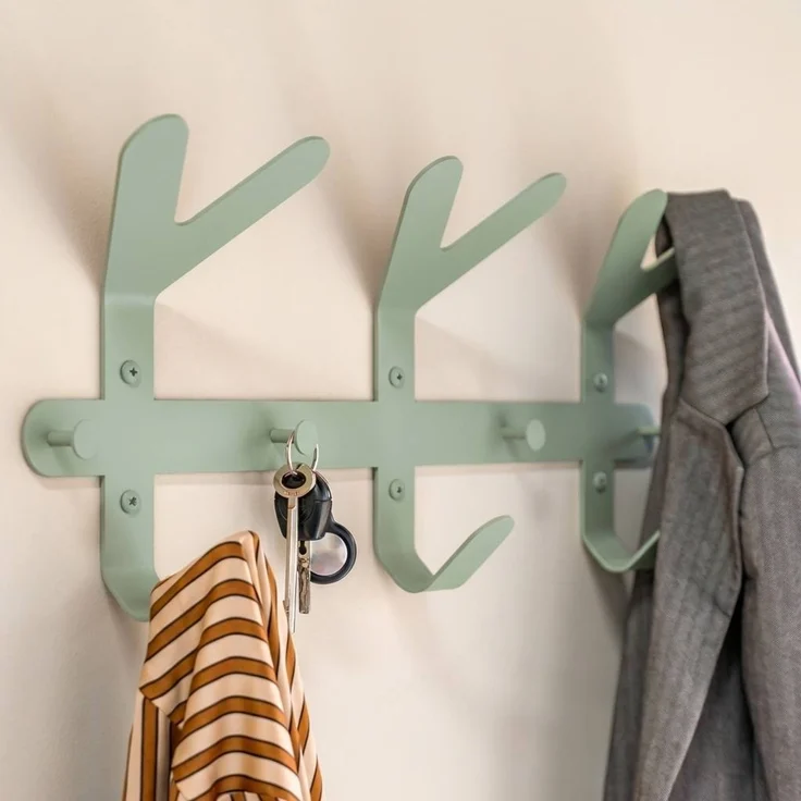 Spinder Design FRONDO Garderobe aus Stahl im modernen Farbton Dusty Green 66x8,5x37,5 cm – Bild 5