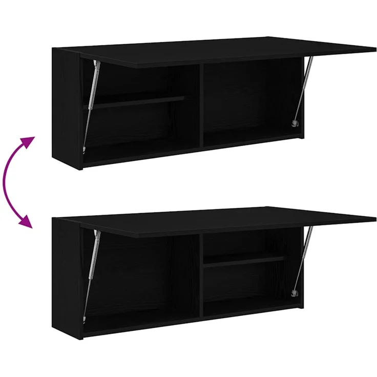 vidaXL Bad-Wandschrank Schwarz 100x25x40 cm Holzwerkstoff 860104 – Bild 8