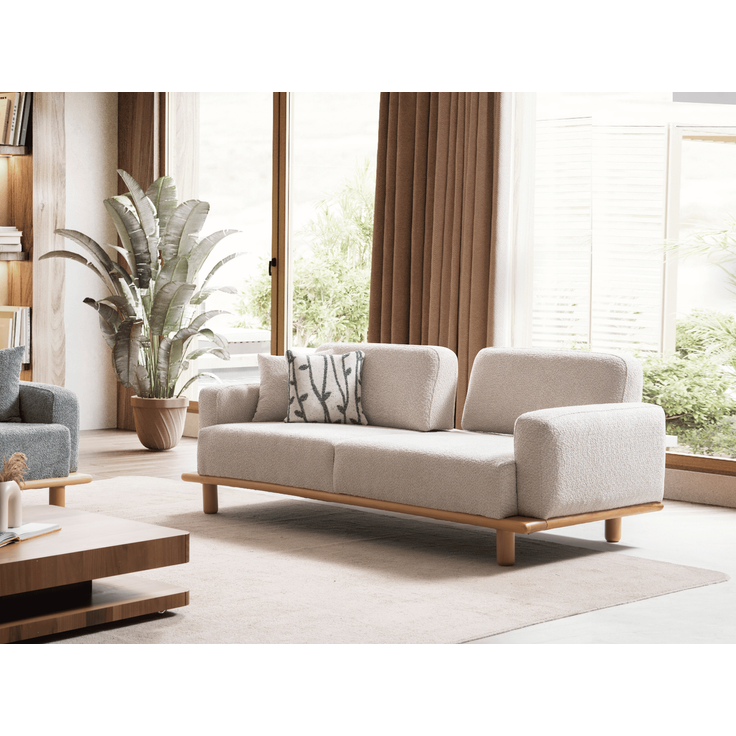 Sitzgruppe/Sofa Set - Wohnzimmergarnitur "Gardenia" 3+3+1-Grau/Weiß – Bild 7