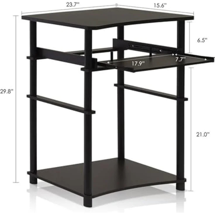 Furinno Laptop Notebook Schreibtisch, holz, Espresso/Schwarz, 39.62 x 39.62 x 75.18 cm – Bild 4
