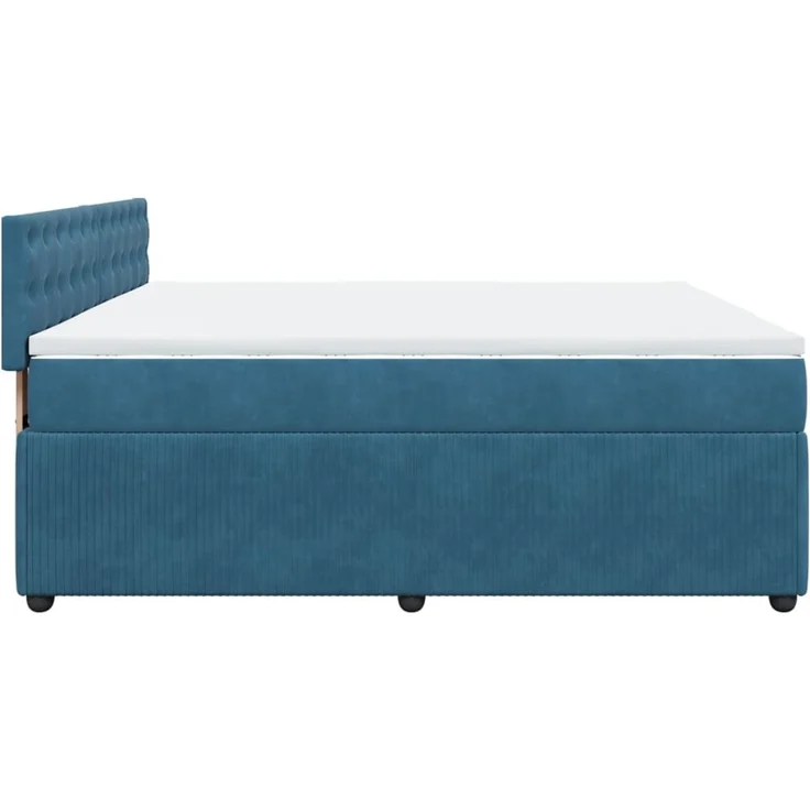 vidaXL Boxspringbett mit Matratze Blau 180x200 cm Samt 3287822 – Bild 9
