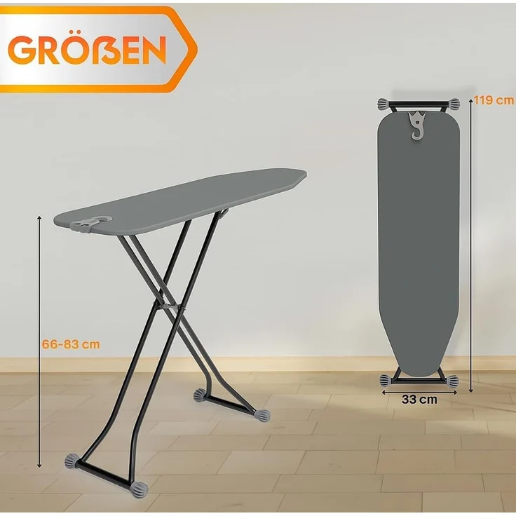 hausleben Bügelbrett Bügeltisch, Bügelpress Ironing Board, Bügelbrett klappbar, Robuste und rutschfeste Beine, höhenverstellbar – Bild 4