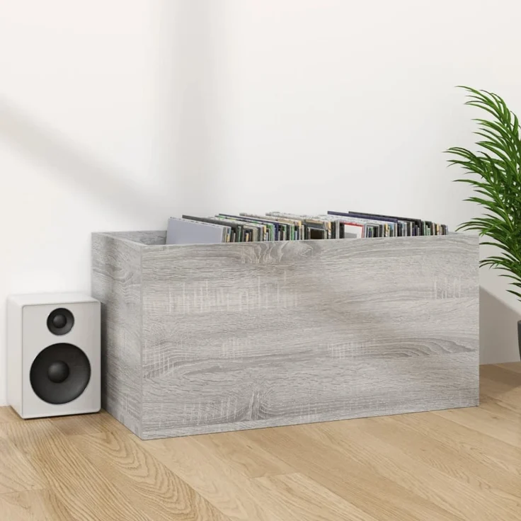 vidaXL Schallplatten-Box Grau Sonoma 71x34x36cm Holzwerkstoff 815253 – Bild 6