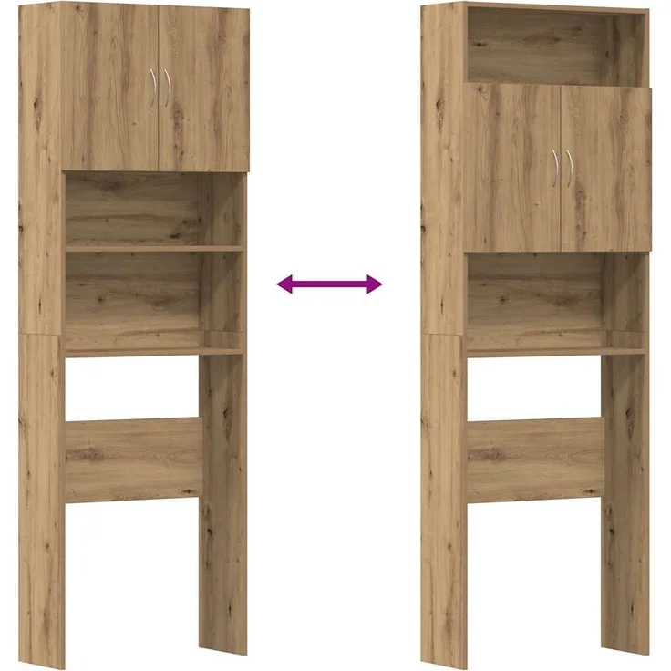 vidaXL Waschmaschinenschrank Artisan-Eiche 64x24x190 cm Holzwerkstoff 859135 – Bild 8