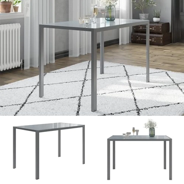 Esstisch Grand Grau 120 x 70 cm Vicco – Bild 3