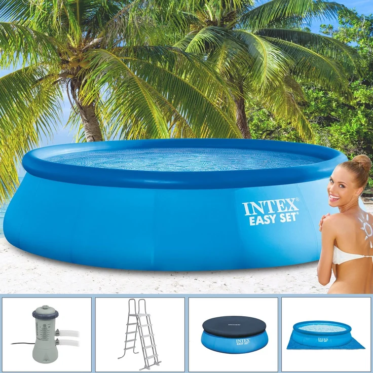 INTEX Swimming Pool EASY SET 457x107 Komplettset – Bild 1