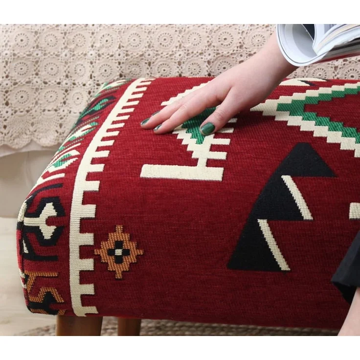 Hanah Home 'Vezir - Red' Pouffe, Mehrfarbig, 91 x 42 x 46 cm – Bild 7
