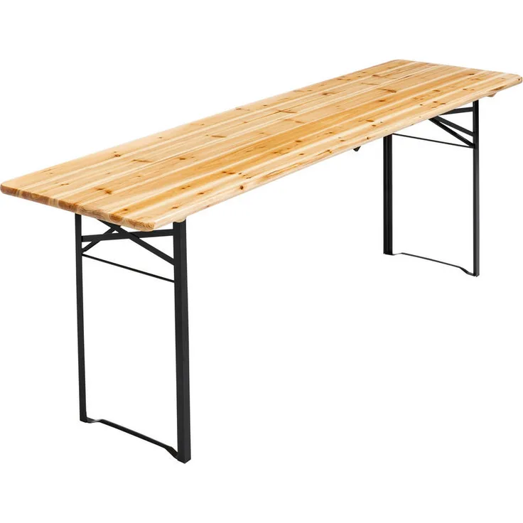 Oviala Gartentisch, Rechteckig aus Holz, 218x75x58 cm, braun für 8 Personen, max. 200 kg belastbar