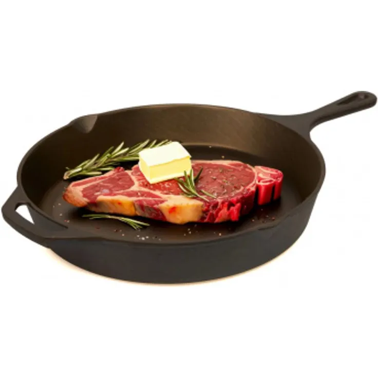 Pott & Flamme Gusseisenpfanne (poliert) 26 cm mit Griff und Auslass für alle Herdarten : Ø 26 cm – Bild 2