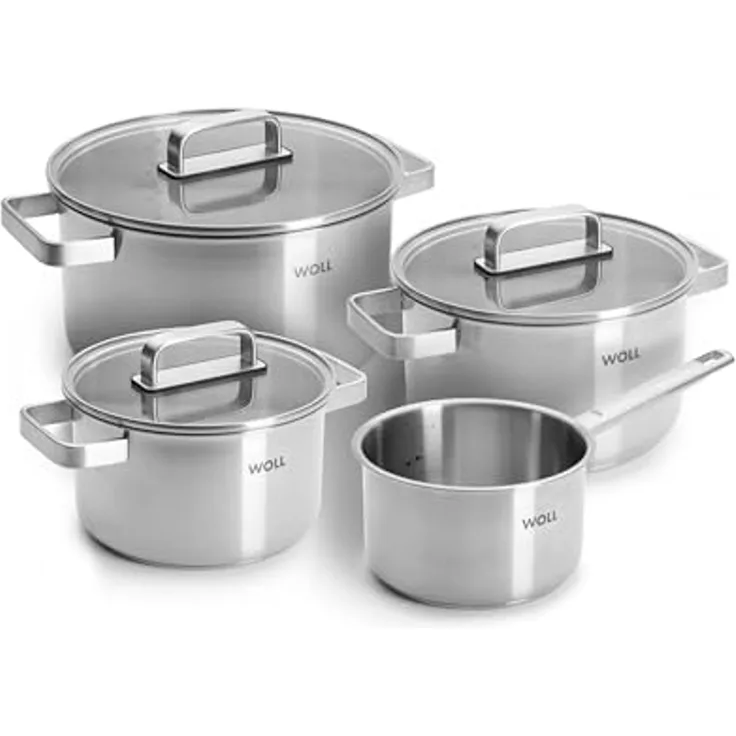 WOLL Topf-Set Steel, Edelstahl (Set, 7-tlg), hochwertiger, korrosionsbeständiger Edelstahl