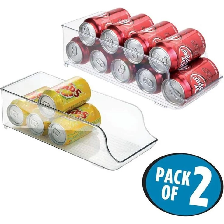 mDesign Dosenhalter Organizer Aufbewahrung 2er-Set Kunststoff Transparent – Bild 4
