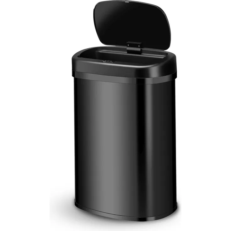 Juskys Automatik Mülleimer mit Bewegungssensor, wasserdicht, Stahl, Schwarz, 50 Liter
