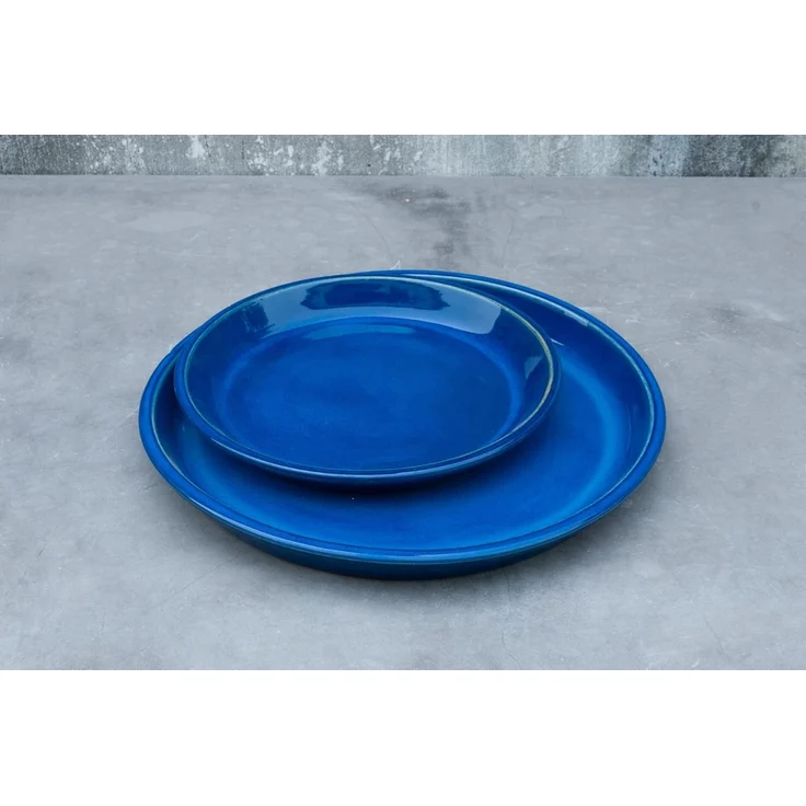 Pflanzteller Untersetzer für Pflanzgefäße 24cm Royal Blau Vogeltränke frostfest – Bild 2
