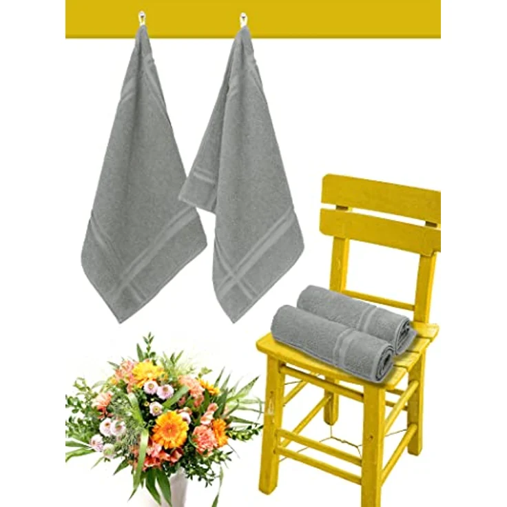 Lashuma Geschirrtuch - Premium, (Spar - Set, 4-tlg, Frottee Küchenhandtücher 50x50 cm), aus 100% Baumwolle, extra saugstarkt und langlebig – Bild 9