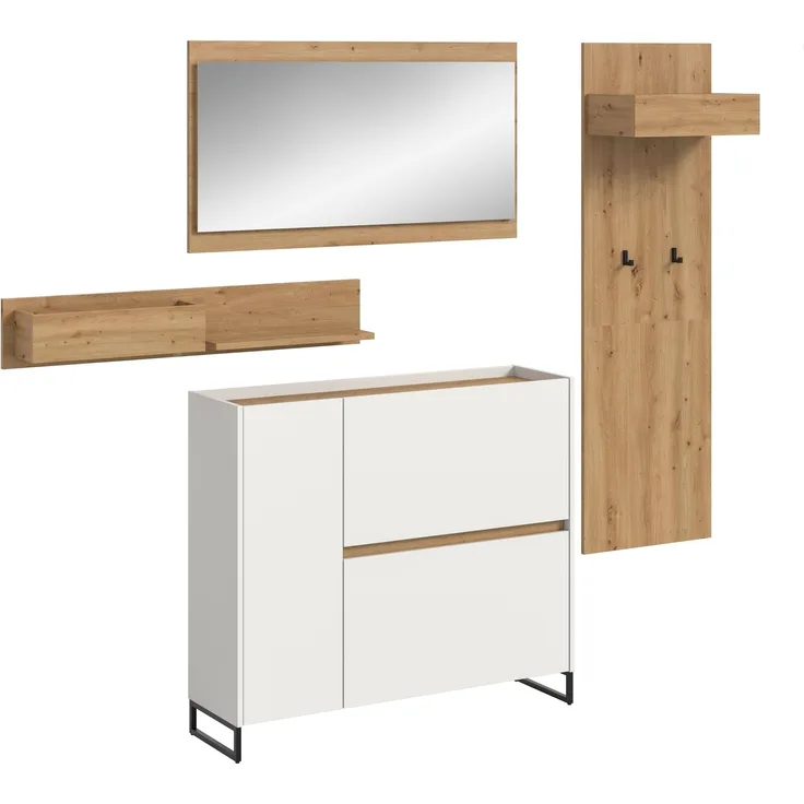 Garderoben-Set >Drive< in Weiß - 192x175x32cm (BxHxT)