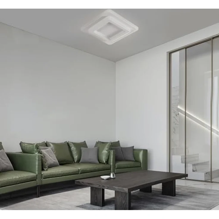 Goeco Deckenlampe LED Moderne, 44W 4950LM Quadratisch Deckenleuchte, 6500 K Kaltweißes Licht, Weiß LED Deckenbeleuchtung aus Acryl für Flur, Küche, Schlafzimmer, Wohnzimmer – Bild 9