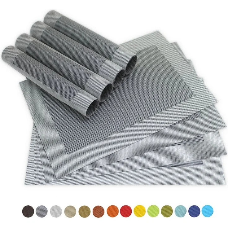 matches21 HOME & HOBBY Platzset Tischsets BORDA 8er Set Schwarz-silber als Tischuntersetzer, (8-St), Abwaschbare Platzsets als Tischunterlagen für Ess-Tisch Tisch-Deko – Bild 3