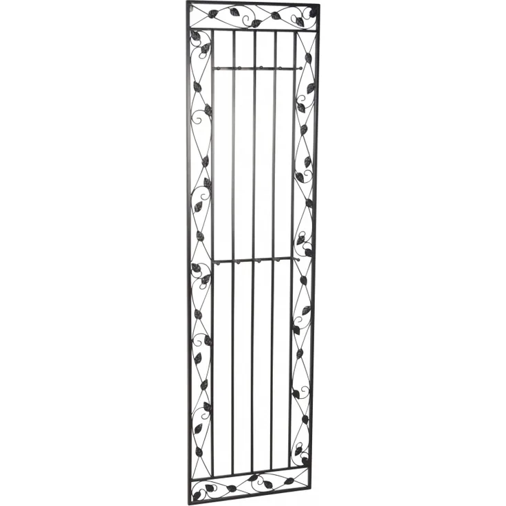 Metall Wandgarderobe mit schönen Ornamenten, schwarz