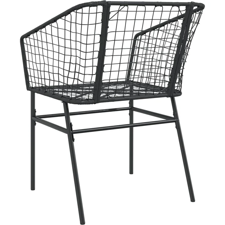 vidaXL Gartenstühle 2 Stk. Schwarz Poly Rattan 369098 – Bild 6
