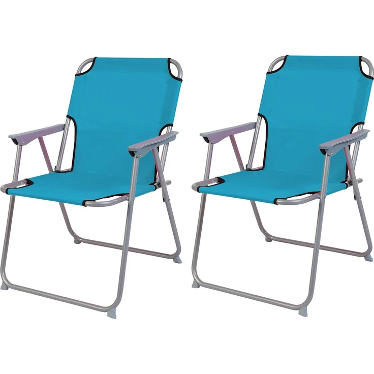 2'er Set Campingstuhl Stoff Oxfort Metall verschiedene Farben