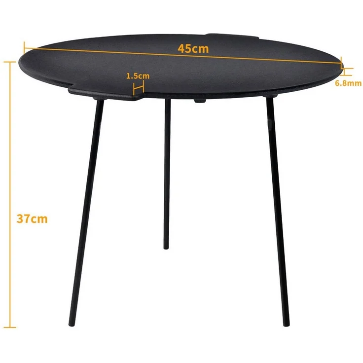 FIVMEN Grillplatte Gusseisen Grillpfanne Dutch Oven mit 3 Beinen Grilltisch Grill, Ø45 cm, für Oudoor & Indoor