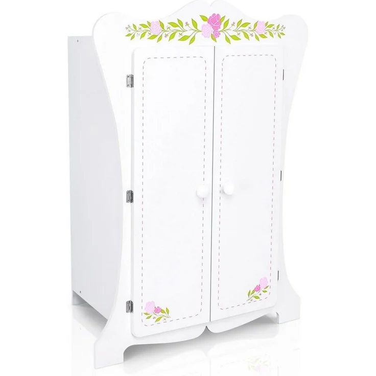 habeig Kleiderschrank Kinderschrank Kleiderschrank 70cm Wandschrank weiß Puppenschrank #355 – Bild 1