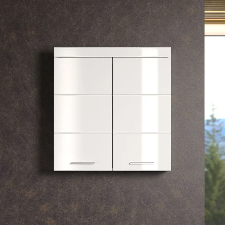 Trendteam 'Amanda' Hängeschrank, Holz, 73 x 77 x 23 cm, Weiß Hochglanz – Bild 6