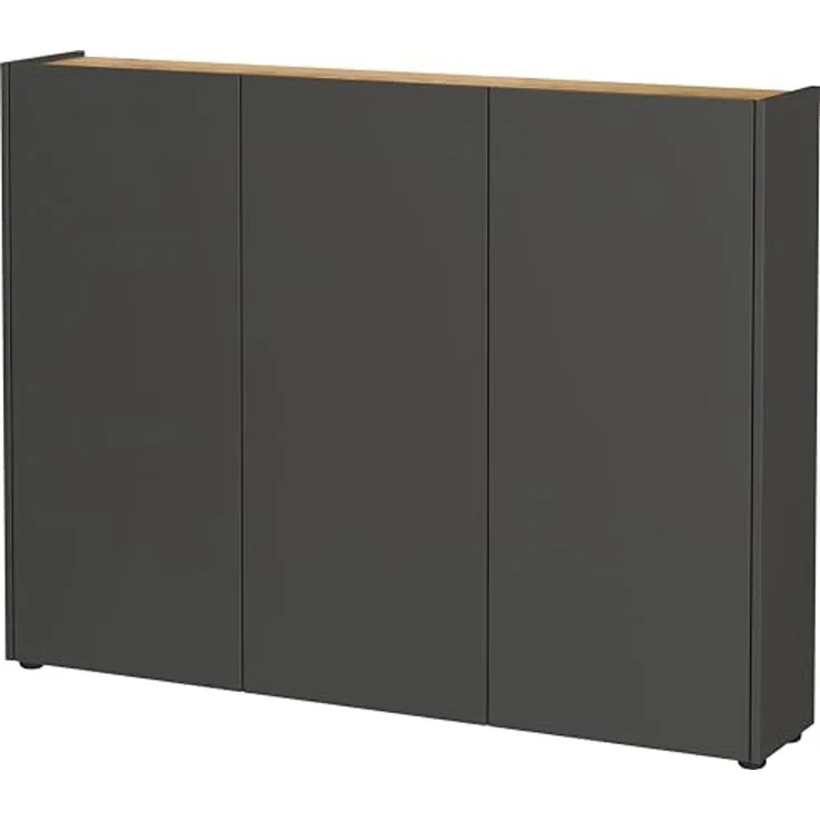 Germania Schuhschrank 1347-549 GW-Libbiano, in Graphit/Navarra-Eiche-Nb, mit grifflosem Design, 138 x 105 x 25 cm (BxHxT) – Bild 1