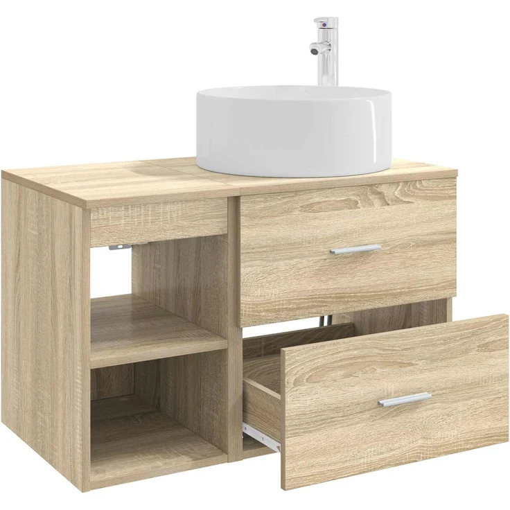 vidaXL Badezimmerschrank-Set 2 stk. Sonoma-Eiche 79,5 x 44,5 x 80 cm 3403930 – Bild 4