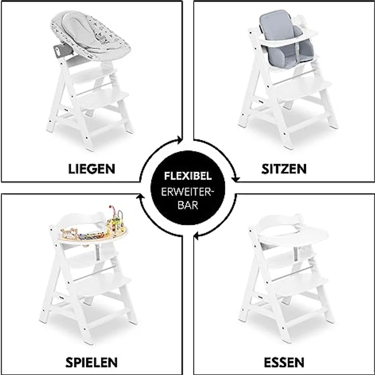 Hauck 'Alpha+' Treppenhochstuhl, weiß, ab 6 Monaten, mitwachsend, höhenverstellbar, bis 90 kg belastbar – Bild 6