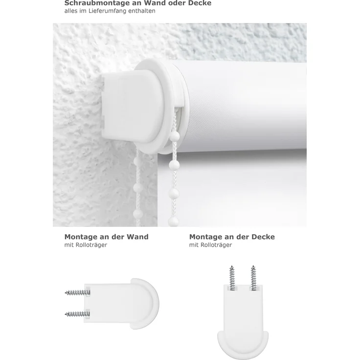 Lysel Outlet - Verdunkelungsrollo Shiny Reinweiß, (B x H) 122.50cm x 175cm in weiß/reinweiß – Bild 3