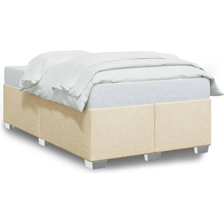 vidaXL Bettgestell ohne Matratze Creme 120x200 cm Stoff 3284469 – Bild 1