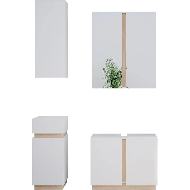 Badmöbel-Set Gloria Weiß 4-teilig Vicco – Bild 1
