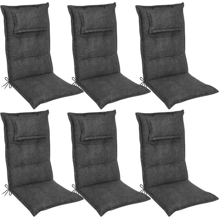 DILUMA Hochlehnerauflage Hochlehner Auflage Florence mit Kopfpolster 120x50x8 cm, (6 St) – Bild 4
