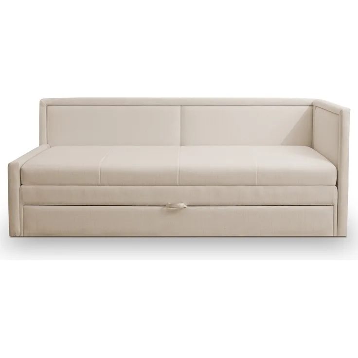 Selsey 'Caprili' Jugendbett mit ausziehbarer Liegefläche und Schublade, hellbeige, ca. 90x200 cm