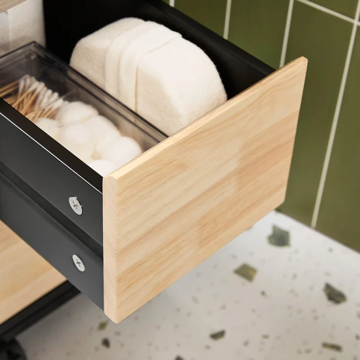 SoBuy BZR54-SCH Toilettenschrank mit Toilettenpapierhalter, MDF, Lackiert, Schwarz, 65 x 82 x 24 cm – Bild 5