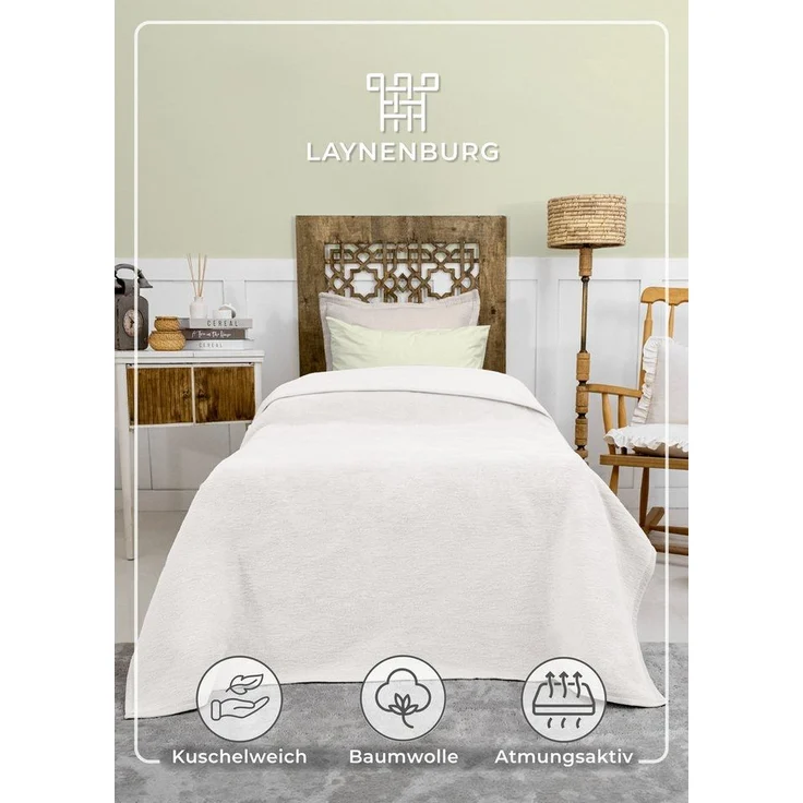 Wohndecke Wohndecke aus Baumwolle - Kuscheldecke, Baumwolldecke -, Laynenburg, Decke als Sofa-decke, Couchdecke, Wolldecke aus Baumwollmix – Bild 1
