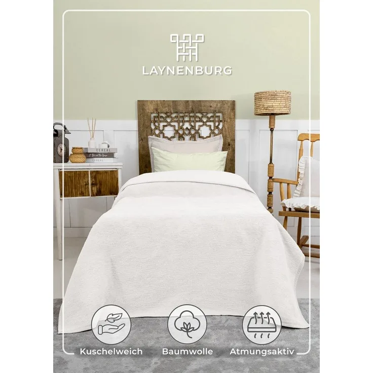 Wohndecke Wohndecke aus Baumwolle - Kuscheldecke, Baumwolldecke -, Laynenburg, Decke als Sofa-decke, Couchdecke, Wolldecke aus Baumwollmix